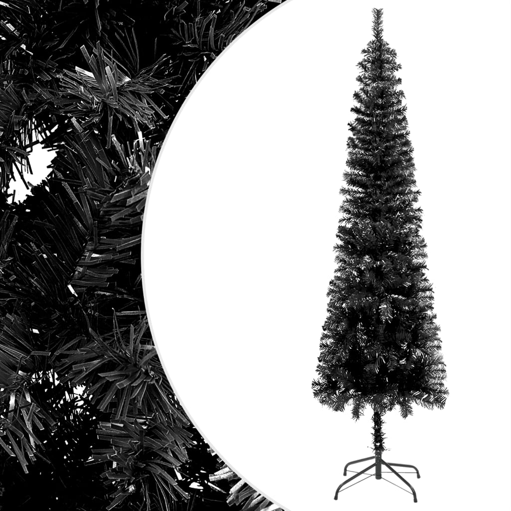 NNEVL Slim Christmas Tree Black 150 cm-0