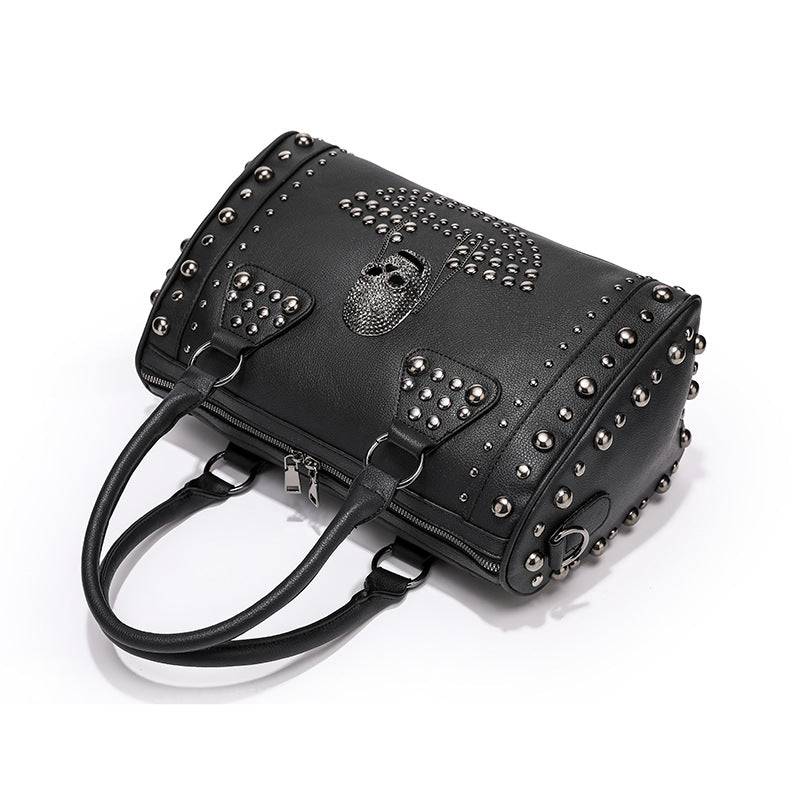 3D Crystal Skull Bag With Studded Satchels-3