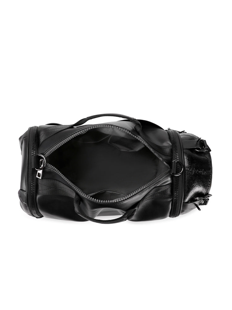 3D Shoulder Bag 3D PU Leather Large Studded Skull Travel Duffel Shoulder Bag-4