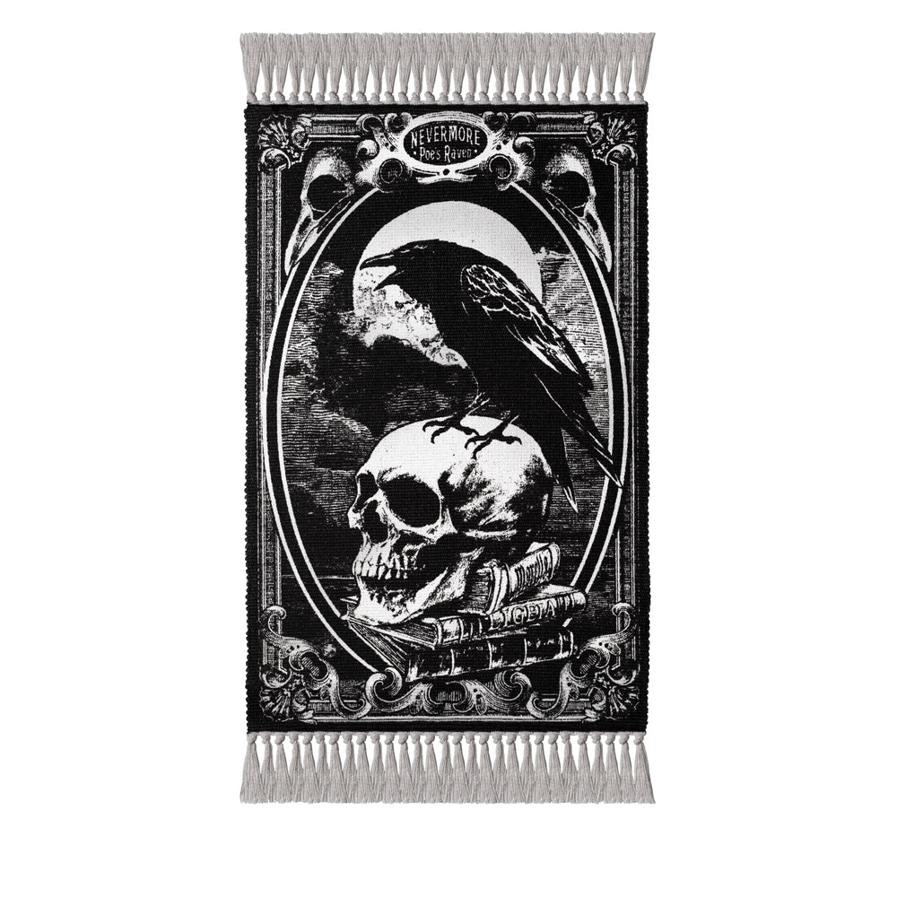 "Poe's Raven - Nevermore" Hand Woven Rug-0
